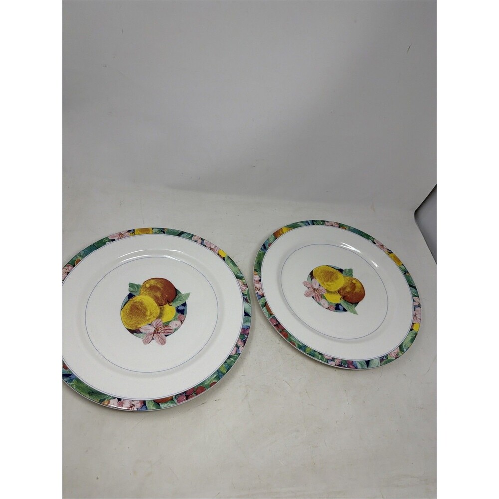 Set of 2 Mikasa Maxima 12" Exotic Garden Fine China Round Serving Platter CAK26